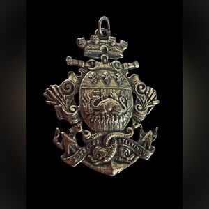 Antique Rare 1919 Coro heraldic shield or coat of arms design pendant